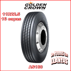 Llanta para camión Golden Crown AS180 11R22.5 TL 16 148/145L - Excelente tracción y durabilidad para rutas largas y mixtas."