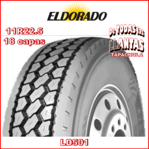 Llanta para camión ELDORADO LD501 11R22.5 TL 18 149/146L, diseñada para tracción y durabilidad en rutas mixtas y de larga distancia.