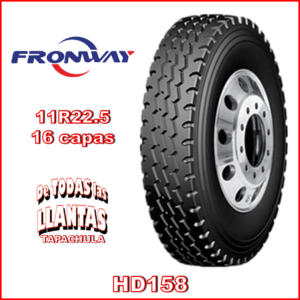 "Llanta Fronway HD158 11R22.5, diseño robusto para ejes motrices en rutas mixtas."
