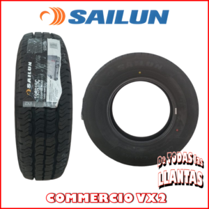 "Llanta SAILUN COMMERCIO VX2, diseño robusto para vehículos comerciales, con logo de la marca."