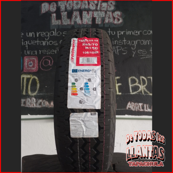 Llanta 205/70R15C 106/104R 8PR FRONWAY VANPLUS 09 - Image 2